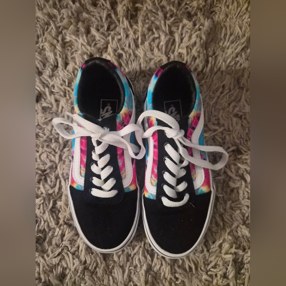 Vans Youth Old Skool Rainbow Tie Dye Shoes Size 13 NWOT